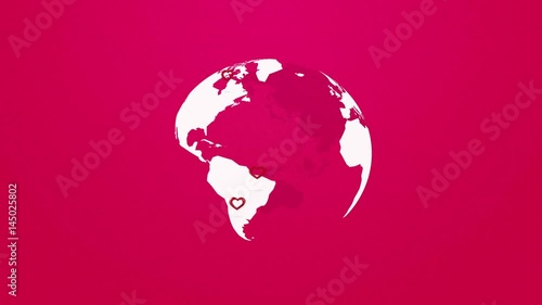 Wallpaper Mural planet of love, globe with red hearts Torontodigital.ca