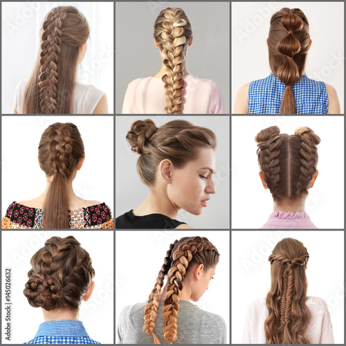 Women with different hairst...