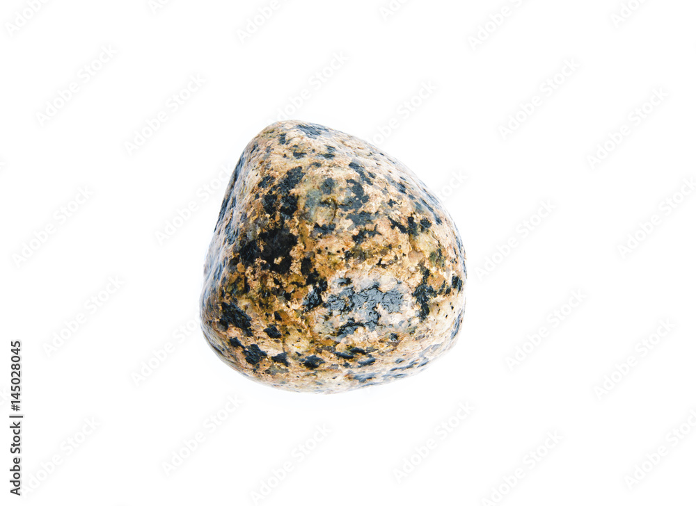 speckled wet sea stone isolated on white background speckled wet sea stone isolated on white background