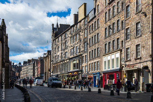 Busy Street Royal Mile in Edinburgh, Scotland, UK