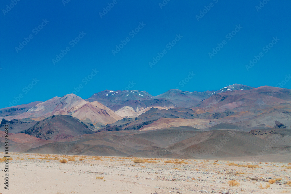 Colorful hills with steppe rocks in Catamarca, Argentina
