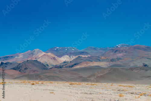 Colorful hills with steppe rocks in Catamarca  Argentina