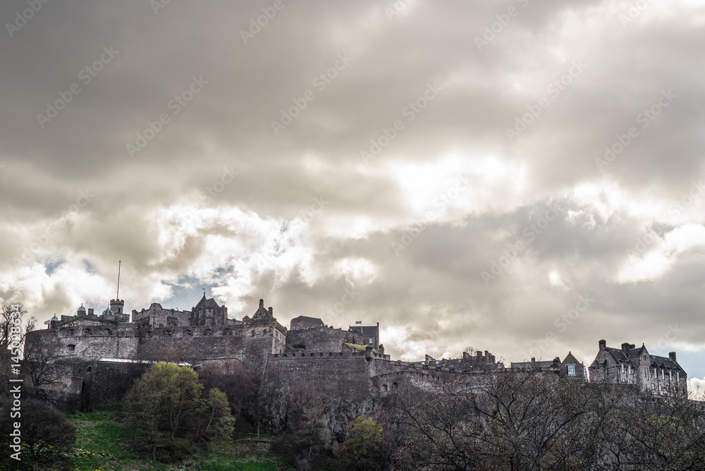 Edinburgh Castle on Castle Rock in Edinburgh, Scotland