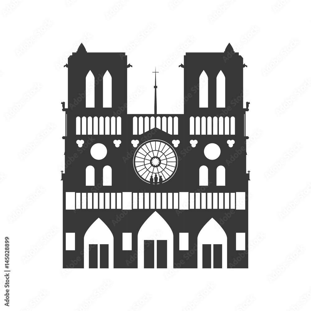 Notre Dame Cathedral icon vector illustration graphic design