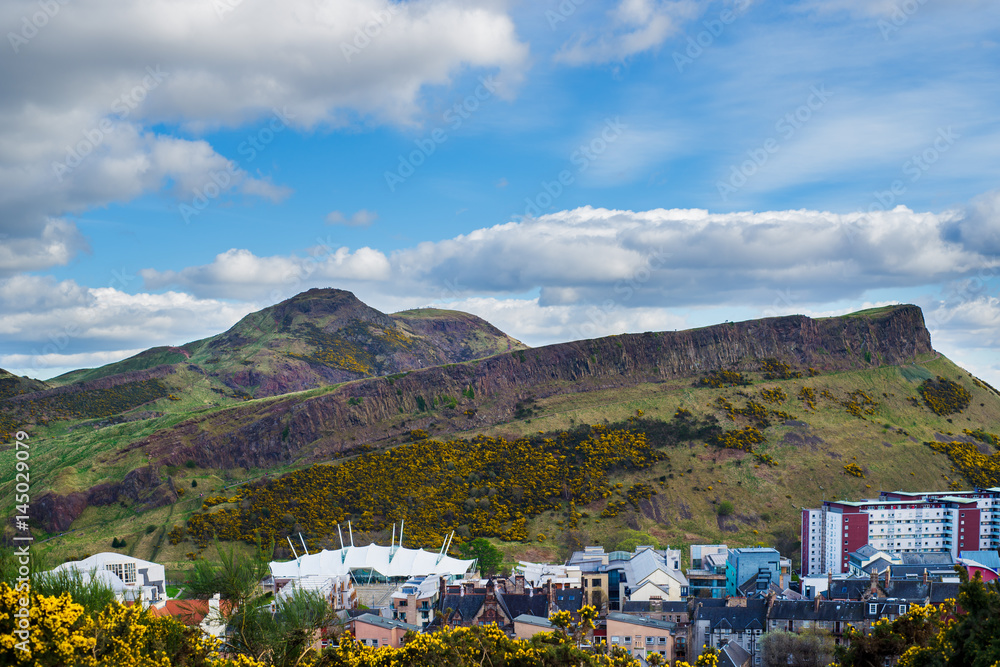 View for Holyrood Park from Calton Hill, Edinburgh, Scotland