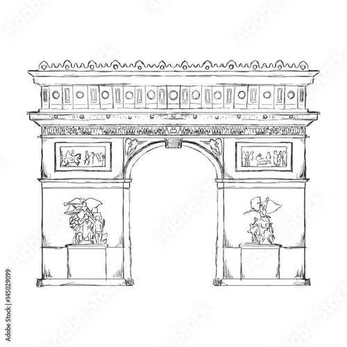 Arch of triumph paris icon vector illustration graphic design