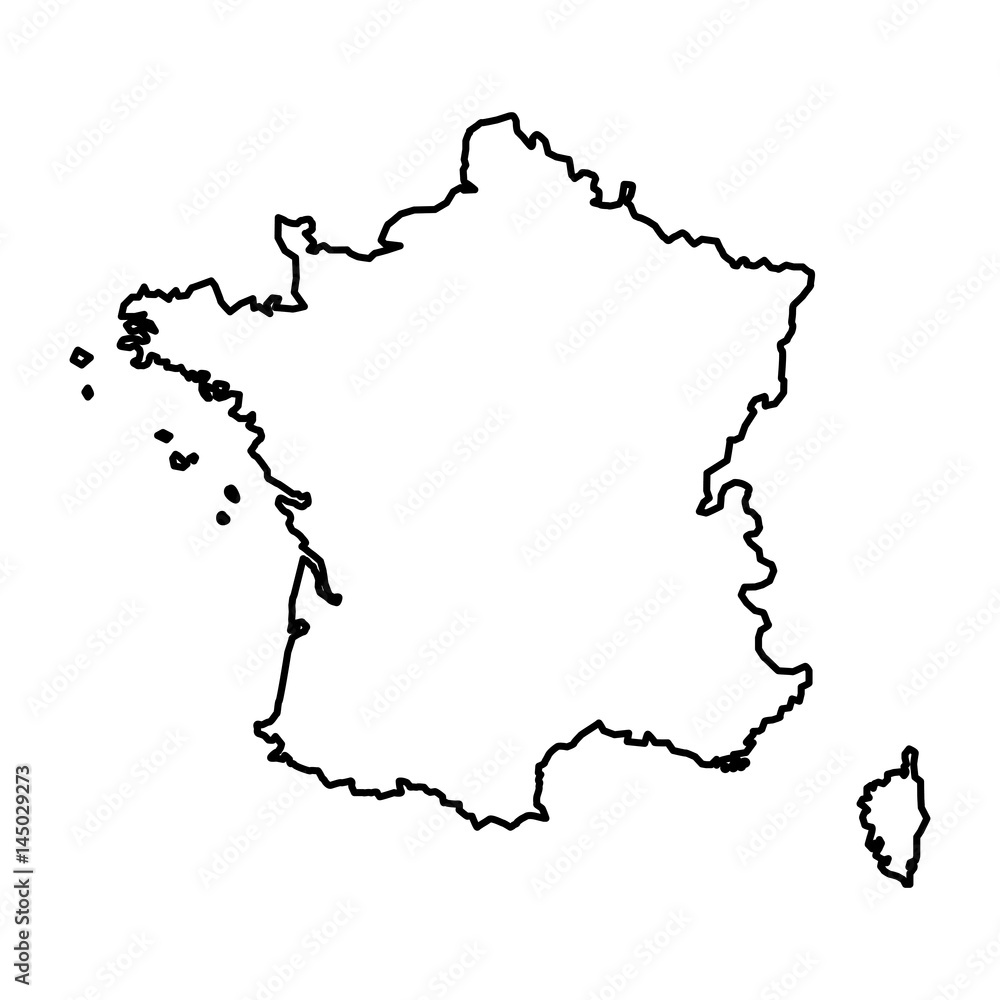France map silhouette icon vector illustration graphic design France map silhouette icon vector illustration graphic design
