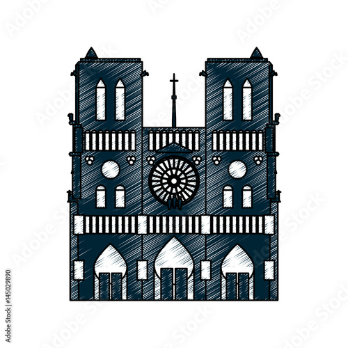 Notre Dame Cathedral icon vector illustration graphic design