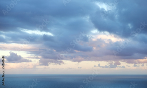 scenic cloud sky over ocean background
