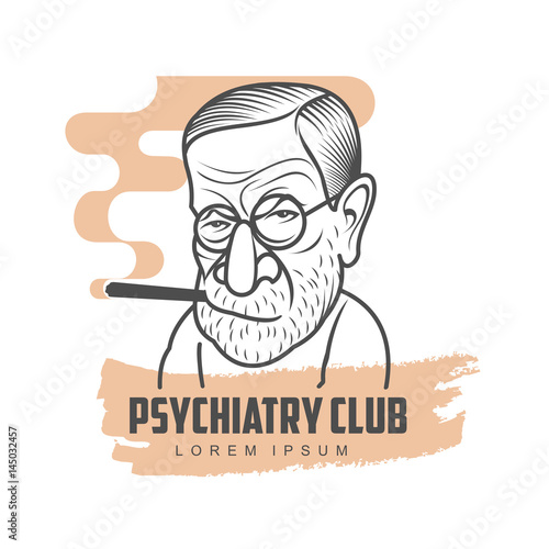 Cartoon caricature portrait of Sigmund Freud