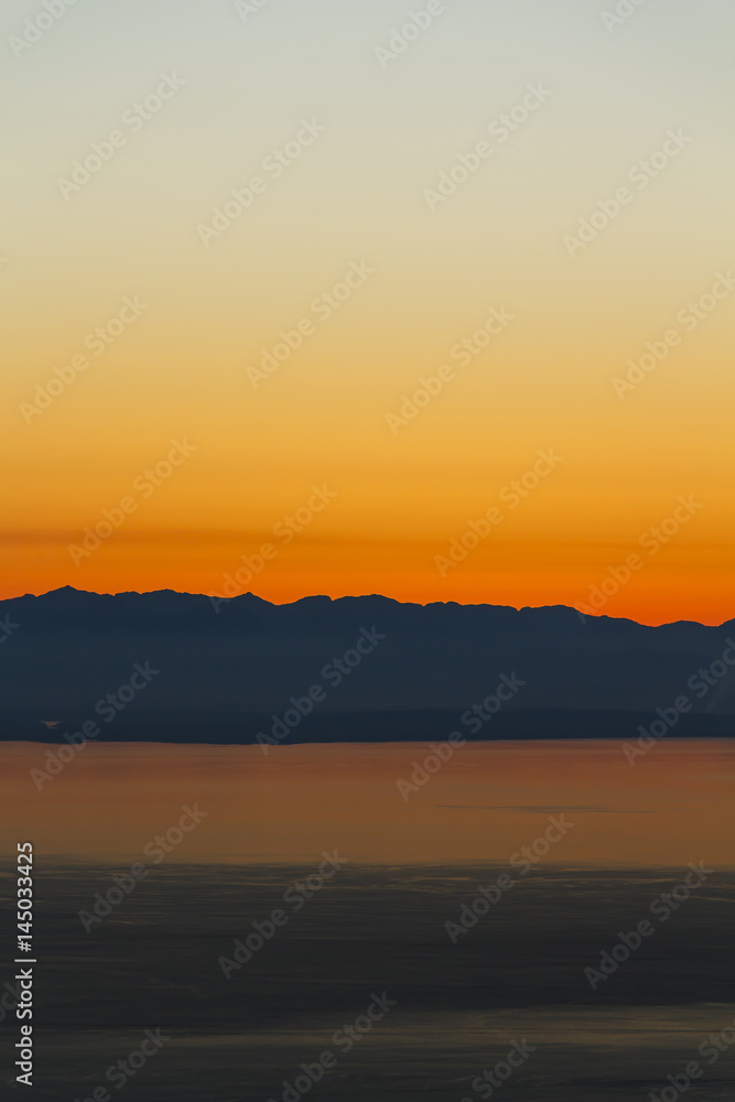 Mountain Range at Sunset Silhouette Mountain Range at Sunset Silhouette
