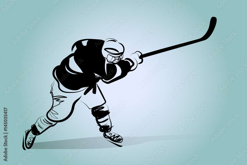 Fototapeta premium Vector illustration of hockey player