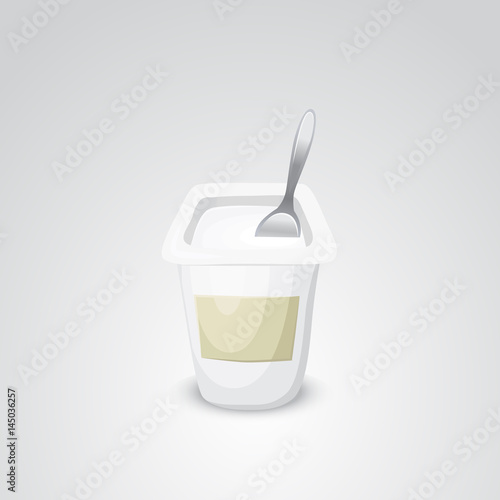 Yogurt vector icon.