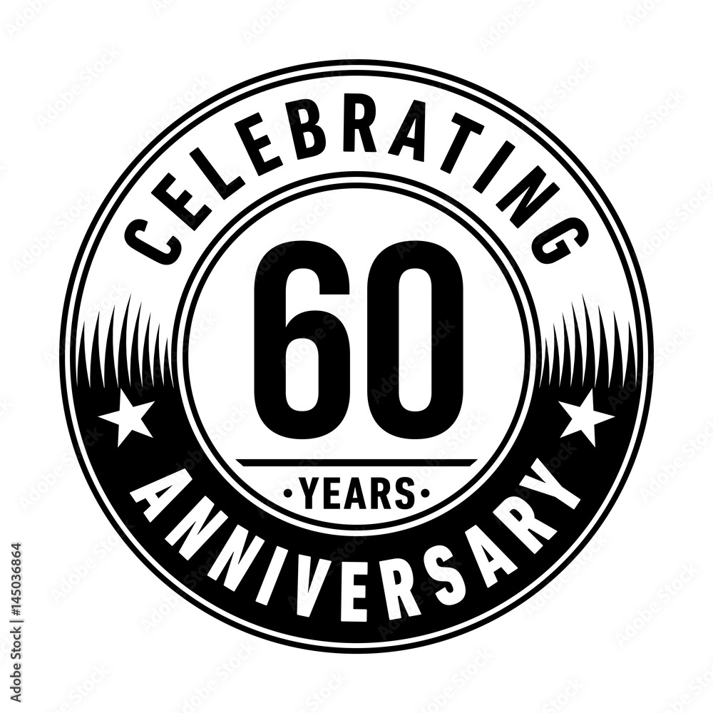 60 years anniversary logo template. Vector and illustration.

