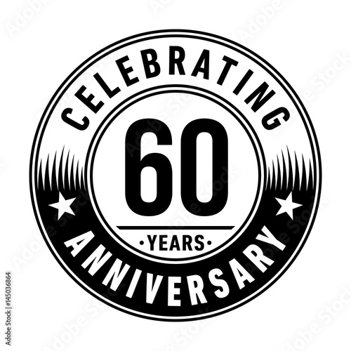 60 years anniversary logo template. Vector and illustration.
