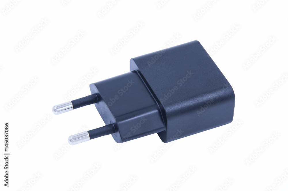 Electric power adapter isolated on white background Electric power adapter isolated on white background