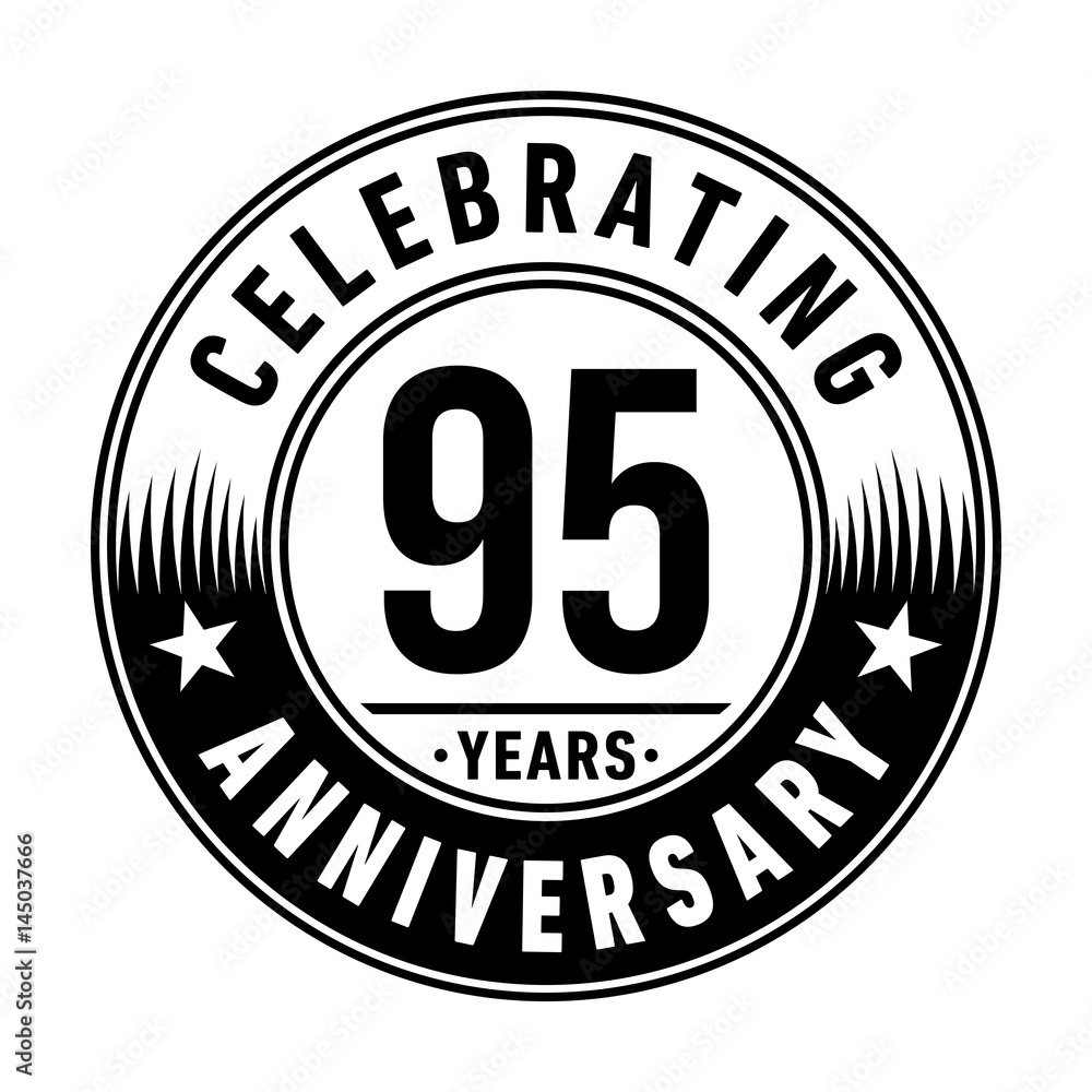 95 years anniversary logo template. Vector and illustration.
