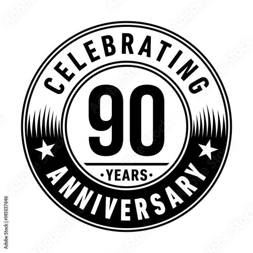 90 years anniversary logo template. Vector and illustration.
