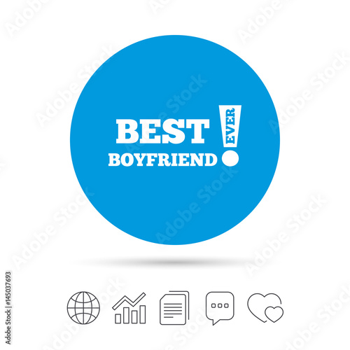 Best boyfriend ever sign icon. Award symbol.