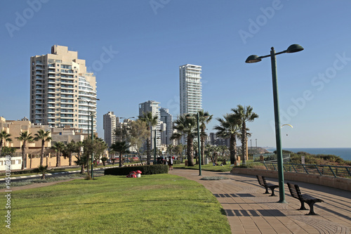 promenade of Netanya, Israel photo