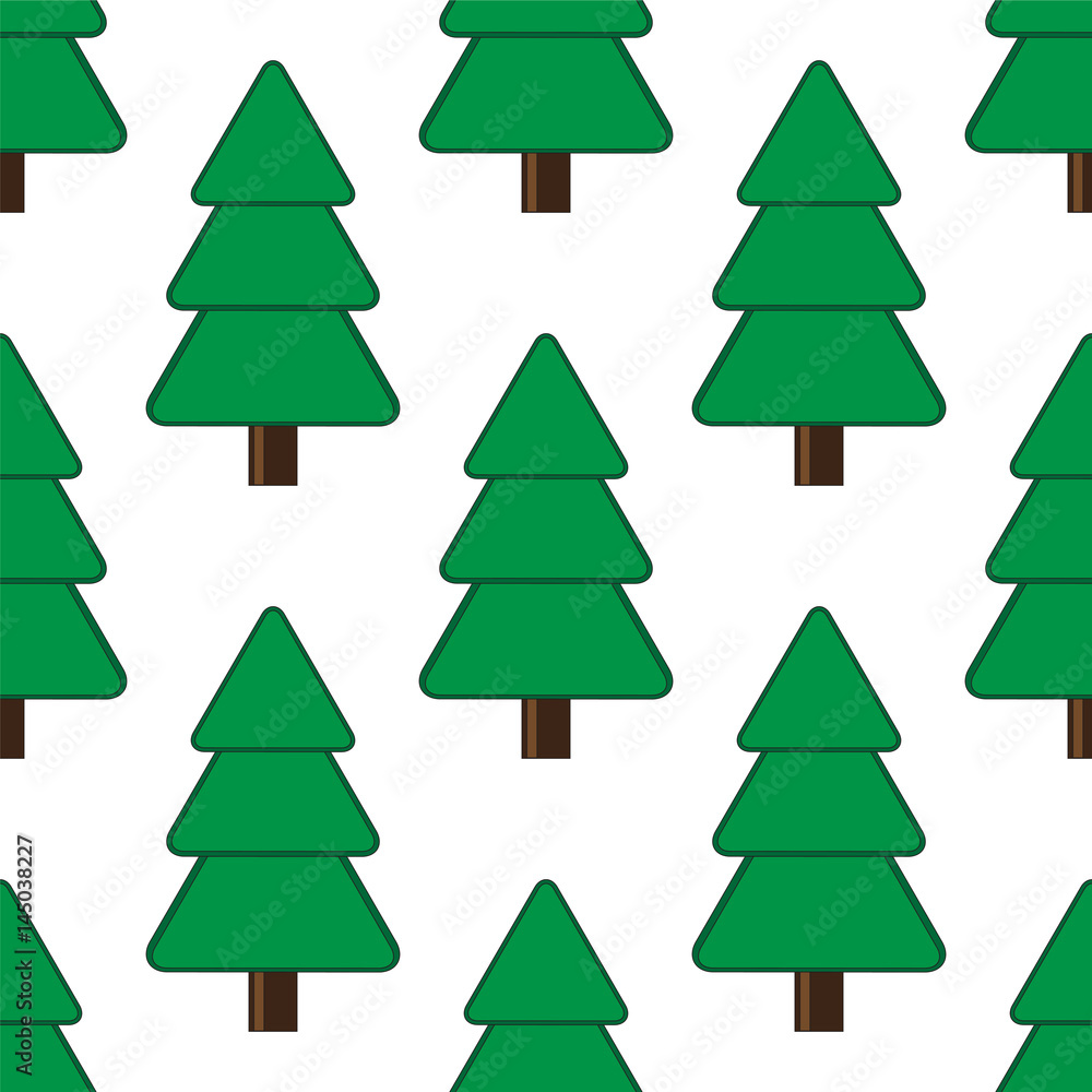 Christmas seamless pattern with trees