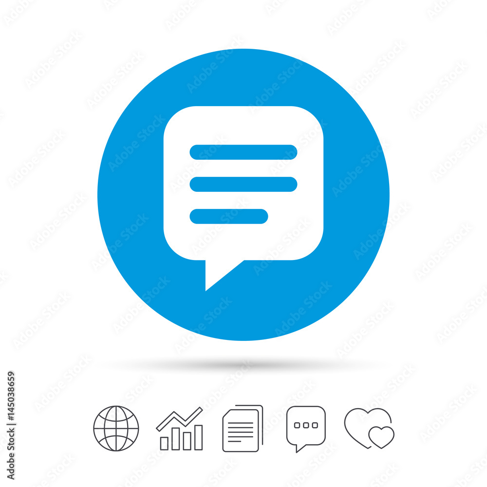 Chat sign icon. Speech bubble symbol. Chat sign icon. Speech bubble symbol.