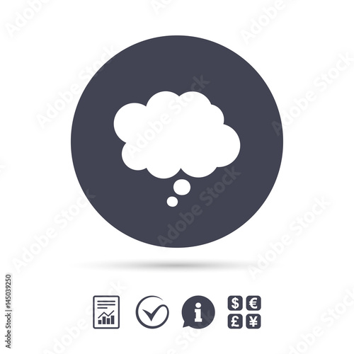 Comic speech bubble sign icon. Chat think symbol.
