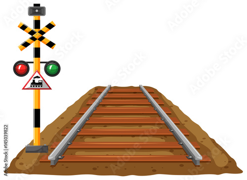 Railroad and traffic light for train