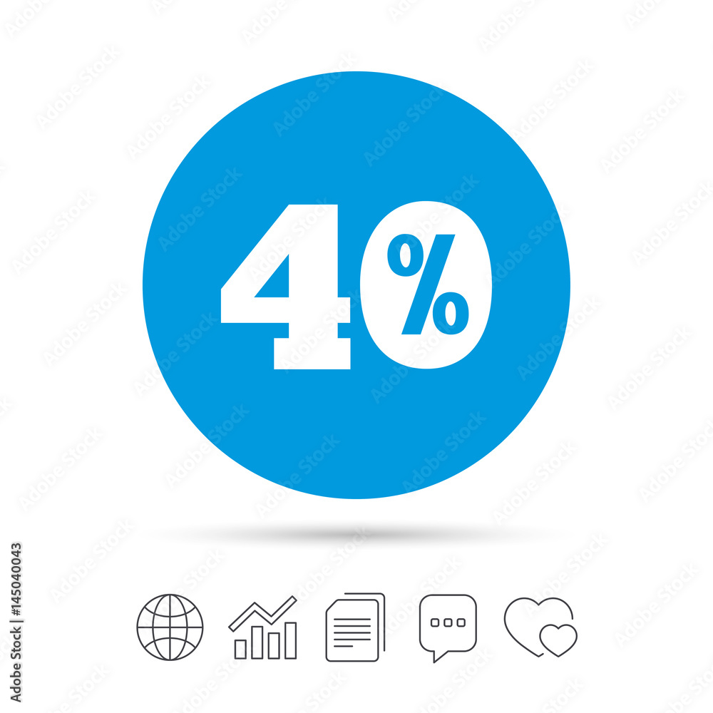 40 percent discount sign icon. Sale symbol. 40 percent discount sign icon. Sale symbol.