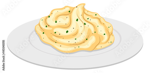 Mash potato on round plate