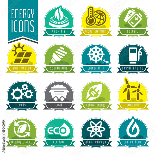 Energy icon set.