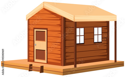 Wooden cottage in 3D design