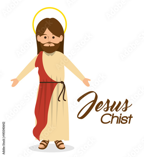 jesus christ religious character vector illustration design