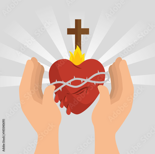 sacred jesus heart icon vector illustration design