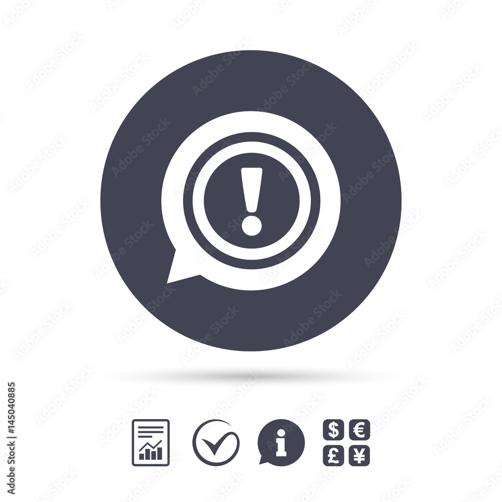 Exclamation mark sign icon. Attention symbol. Exclamation mark sign icon. Attention symbol.