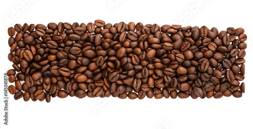 panorama grains coffee isolated on a white background