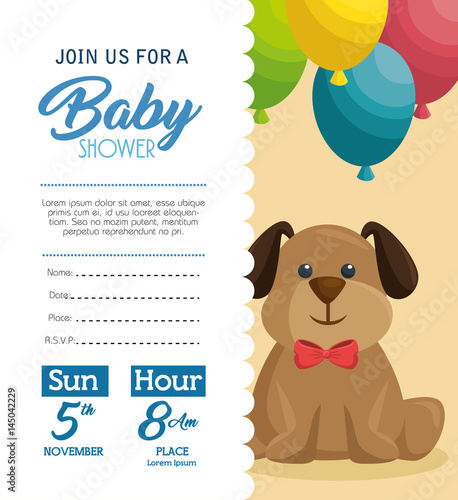 baby shower invitation card vector illustration design