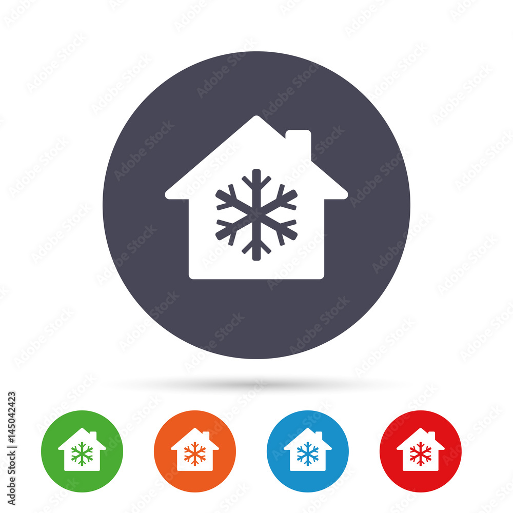 Air conditioning indoors icon. Snowflake sign. Air conditioning indoors icon. Snowflake sign.