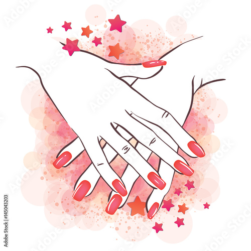 Hands with nailpolish