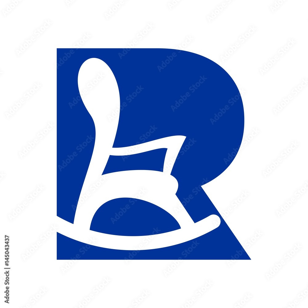 rocking chair logo. letter R logo vector. Stock Vector | Adobe Stock