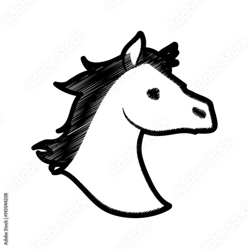 Horse head silhouette icon vector illustration graphic design