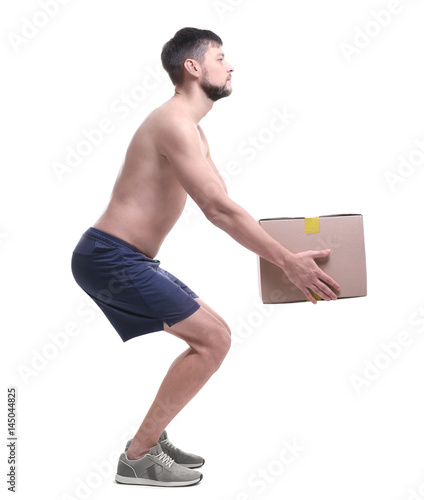Posture concept. Man liftin...