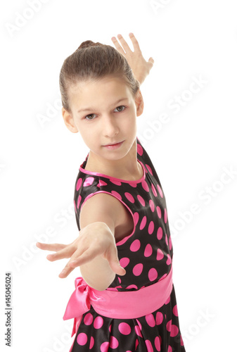 Cute little dancer on white...