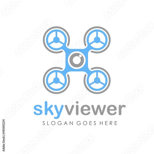 Drone camera logo design vector
