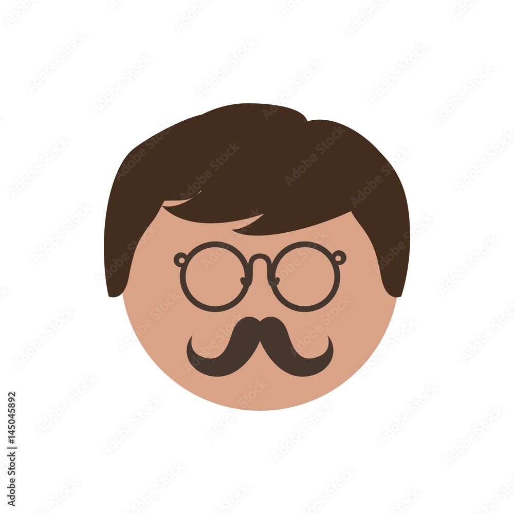 Mustache and glasses icon vector illustration graphic design