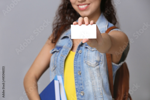 Female student with busines...