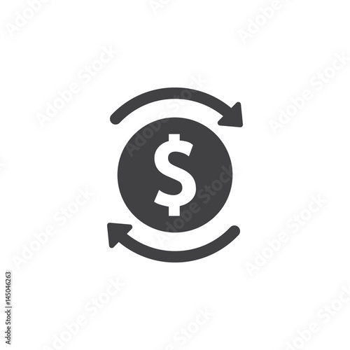Money turnover icon vector, solid logo illustration.