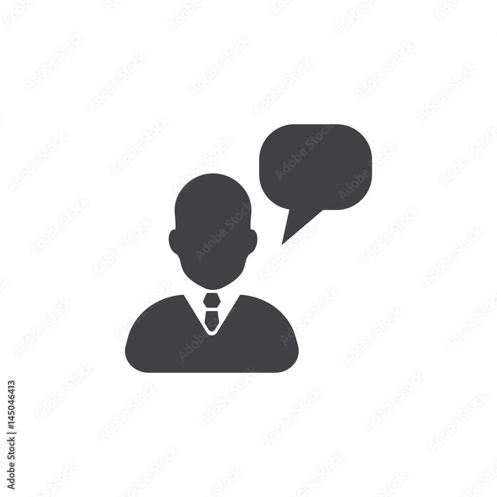 Man thinks. Businessman concept icon Man thinks. Businessman concept icon
