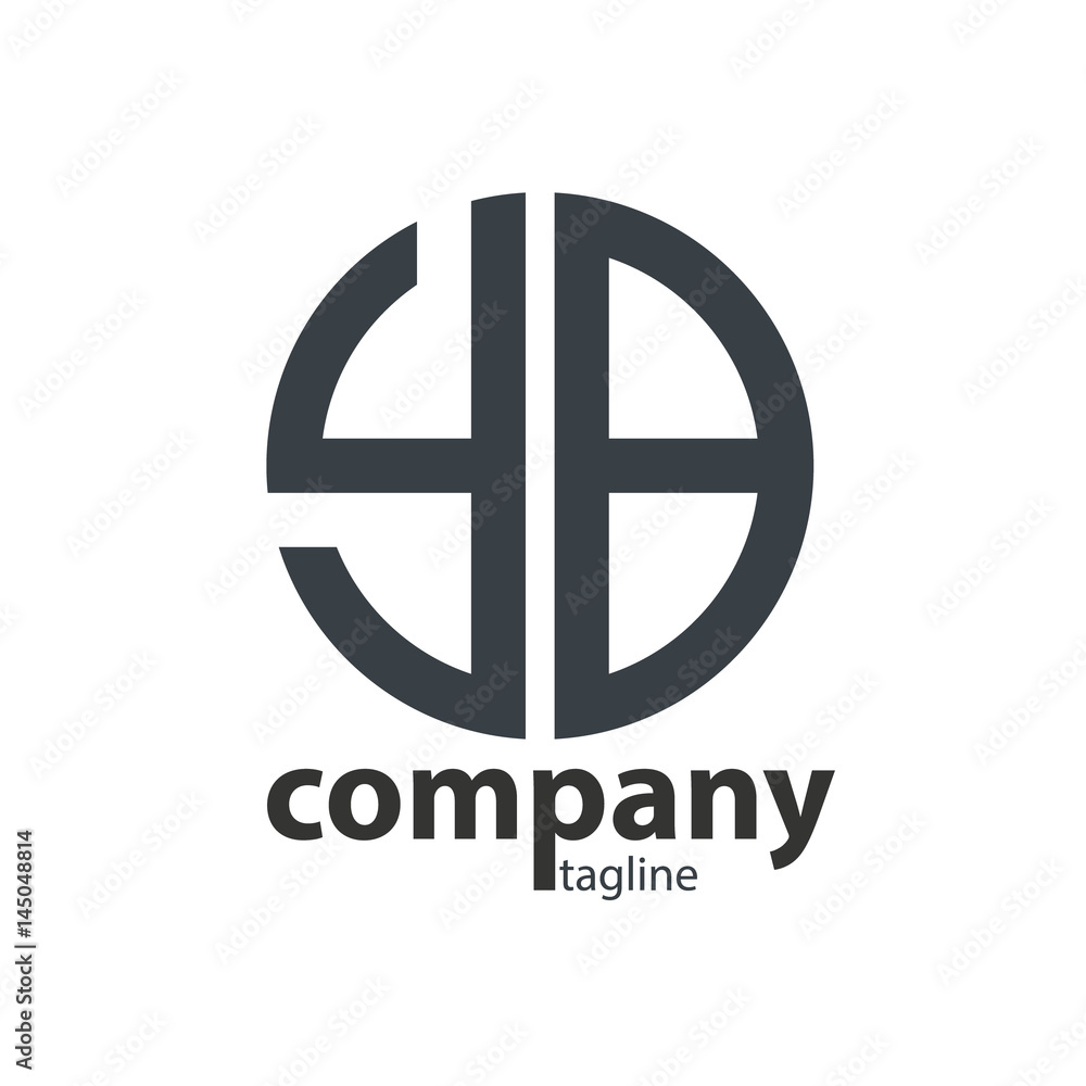 Initial Letter YB With Linked Circle Logo Initial Letter YB With Linked Circle Logo
