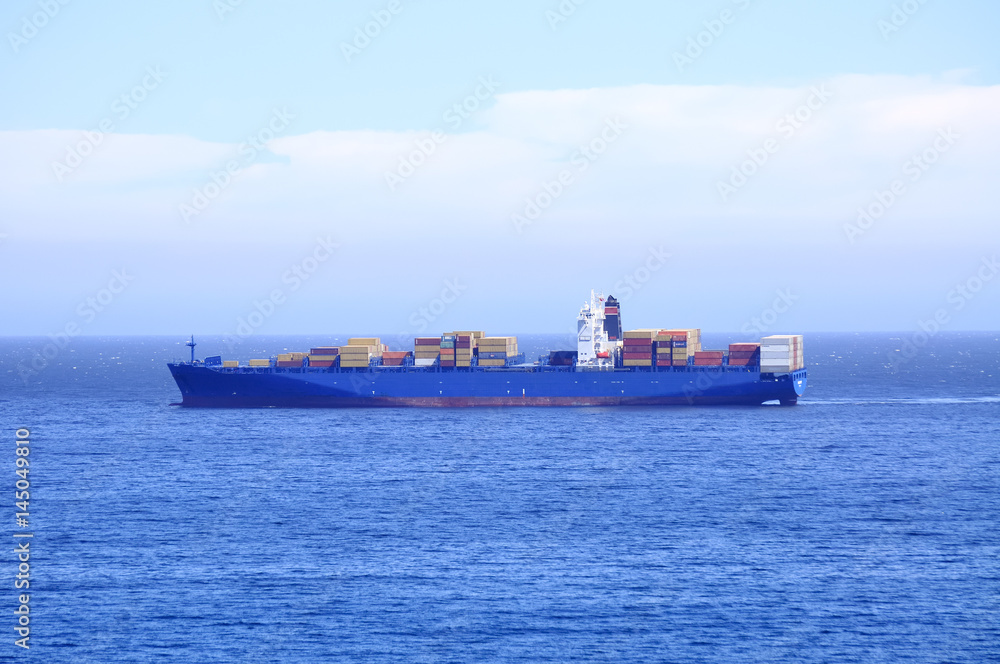 Container ship on the Sea